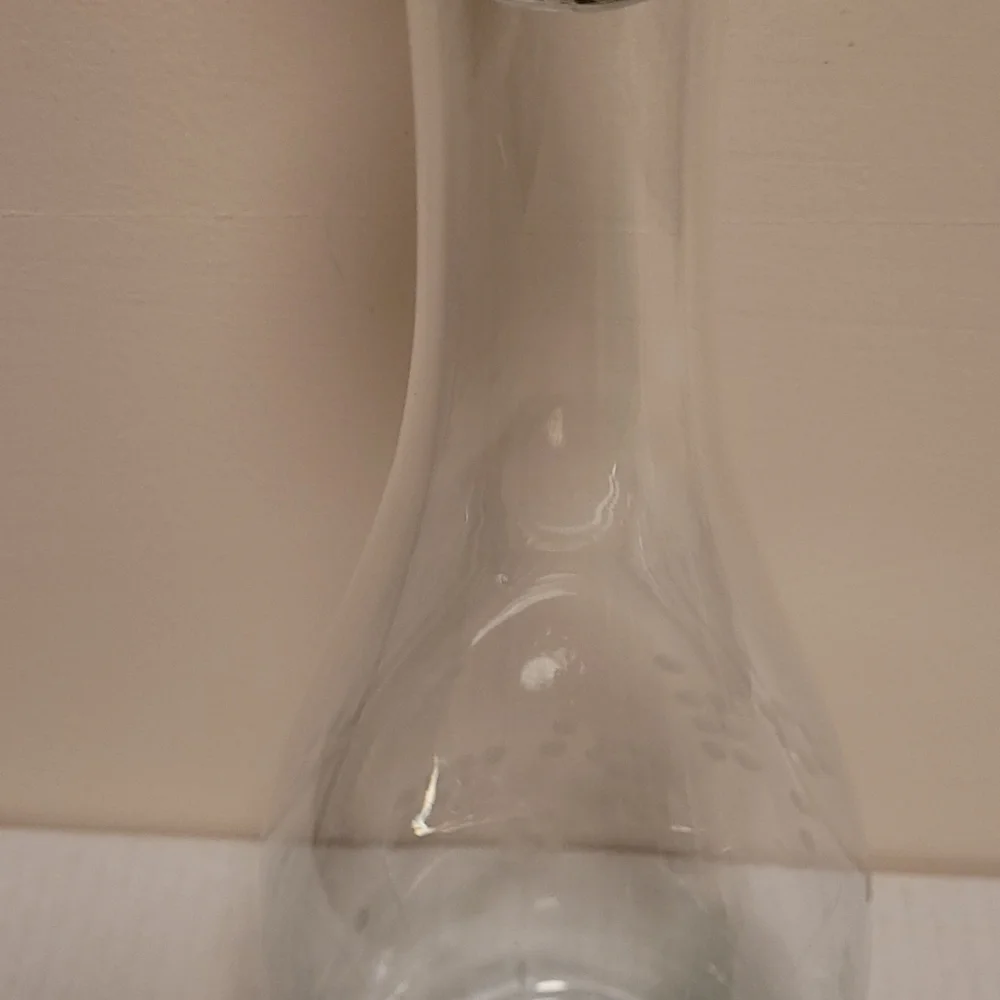 Vintage Etched Floral Teardrop Decanter with Stopper